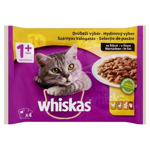 Whiskas alutasak 4-pack szárnyas válogatás mártásban 4*100gr