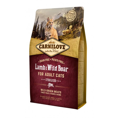 Carnilove Cat Adult Lamb & Wild Boar Sterilised-  Bárány & vaddisznó Hússal 2kg