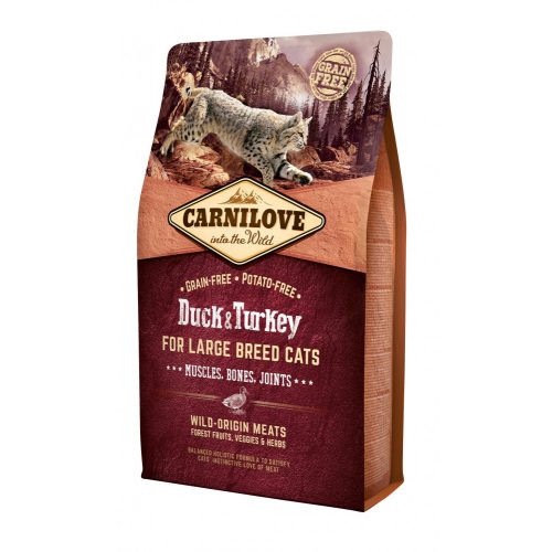 Carnilove Cat Duck & Turkey Large Breed – Muscles, Bones, Joints-  Kacsa és Pulyka Hússal 2kg