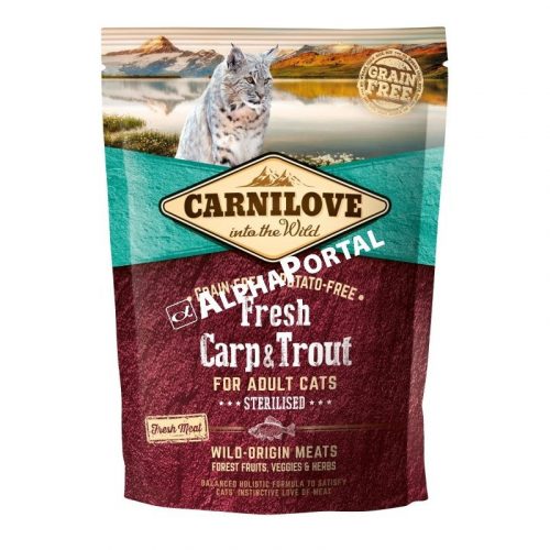 Carnilove Fresh Adult Cat Carp&Trout Sterilised - Ponty és Pisztráng Hússal 400g