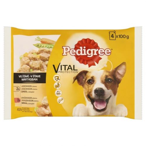 Pedigree Alutasakos 4-Pack Adult Csirke&zöldség, Marha&zöldség 100g