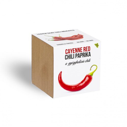 Cayenne red chili paprika növényem fa kockában, Cayenne red chili paprika növényem fa kockában