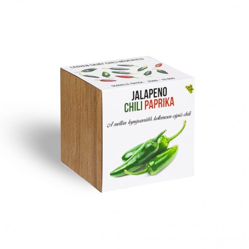 Jalapeno chili paprika növényem fa kockában, Jalapeno chili paprika növényem fa kockában